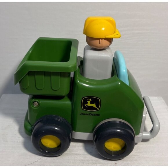 2010 John Deere Push and Go Green Dump Truck Tomy Ertl Toy With Driver Figure - Picture 3 of 9